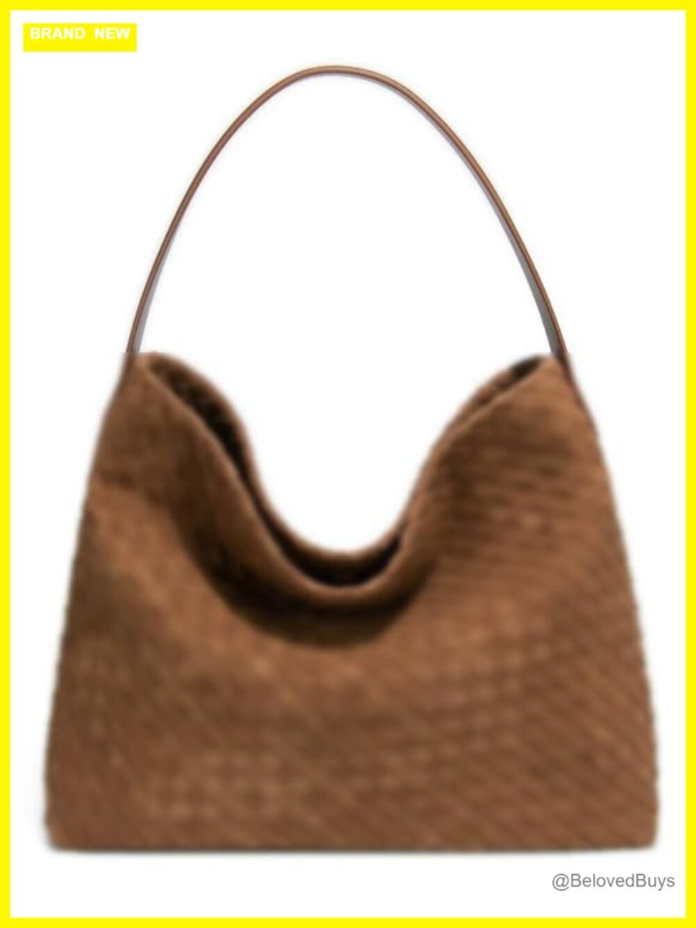 Woven Suede Hobo Shoulder Bag